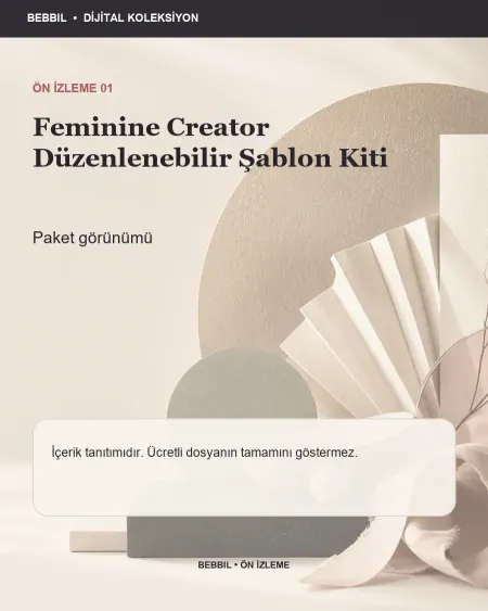Feminine Creator Düzenlenebilir Şablon Kiti ürün ön izlemesi