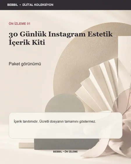 30 Günlük Instagram Estetik İçerik Kiti ürün ön izlemesi