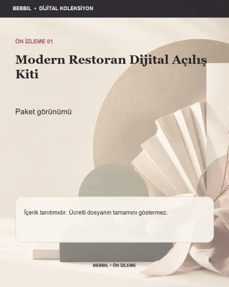 Modern Restoran Dijital Açılış Kiti ürün ön izlemesi